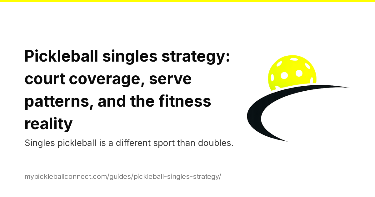 Pickleball singles strategy: court coverage, serve patterns, and how singles really plays