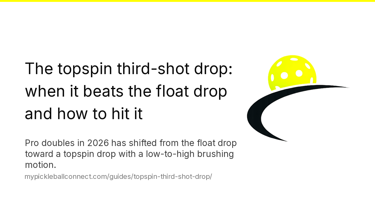 The topspin third-shot drop: low-to-high brush, ball lands and dies in the opponent's kitchen