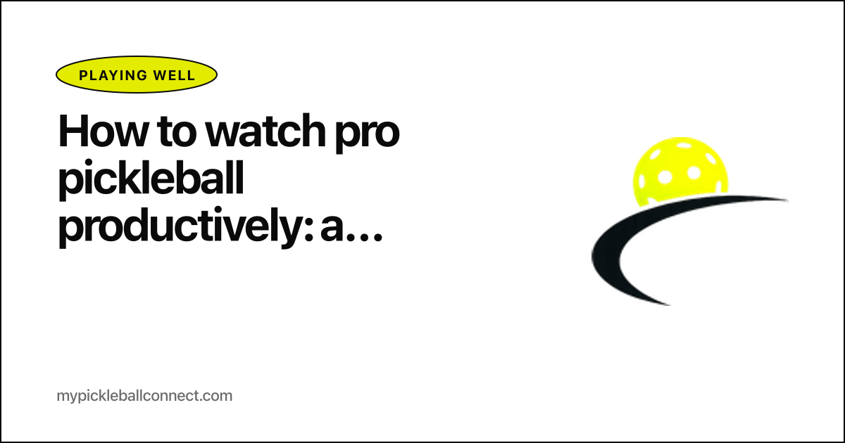 How to watch pro pickleball productively: a 5-skill viewing protocol that doubles your learning per match