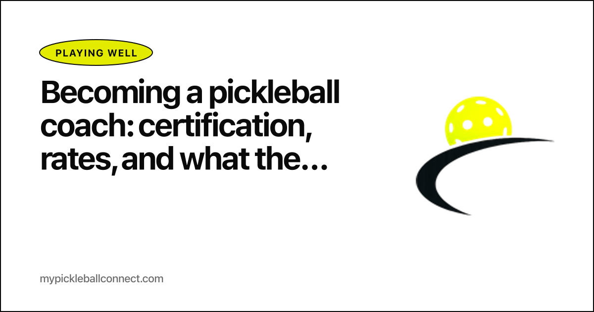 Becoming a pickleball coach: certification, rates, and what the work actually looks like