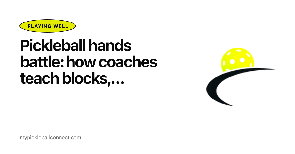 Pickleball hands battle: how coaches teach blocks, counters, and the kitchen-line firefight
