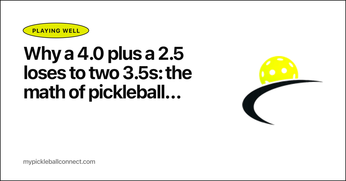 Why a 4.0 plus a 2.5 loses to two 3.5s: the math of pickleball partner mismatch