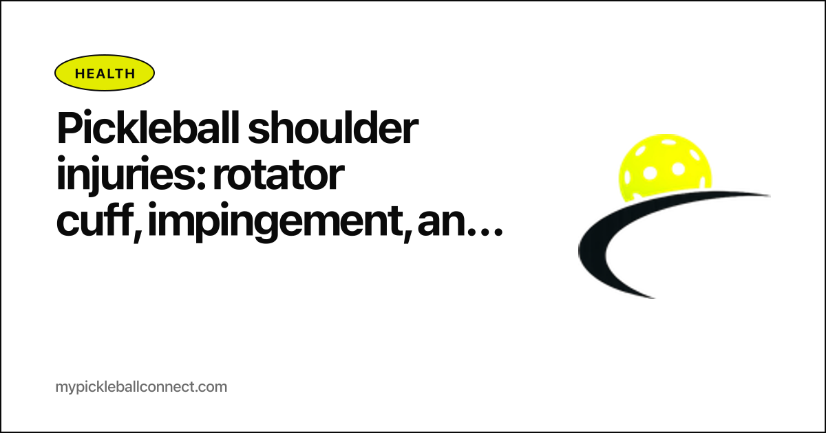 Pickleball shoulder injuries: rotator cuff, impingement, and the protective playbook