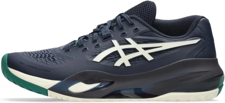 ASICS Gel-Resolution court shoe, deepest tennis pedigree, stable lateral chassis