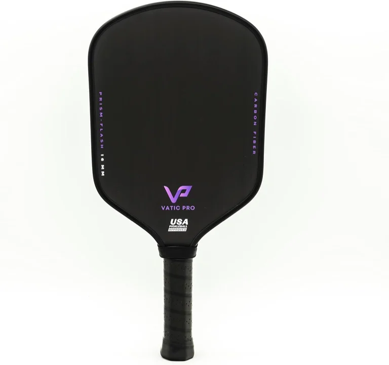 Vatic Pro Prism Flash 16mm pickleball paddle, raw carbon fiber face
